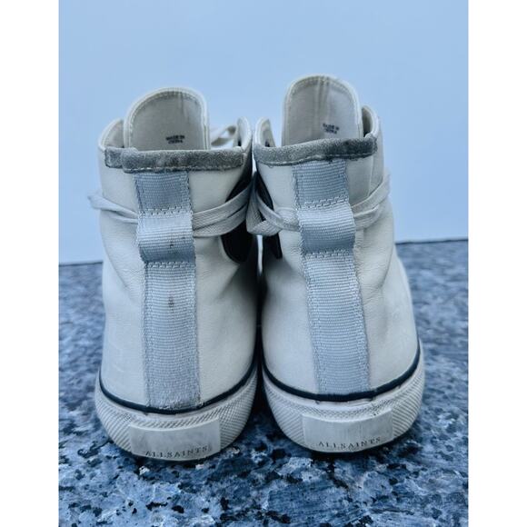 AllSaints Chalk White Leather Sneakers Hi Top Men’s Size 41 Used main image 9